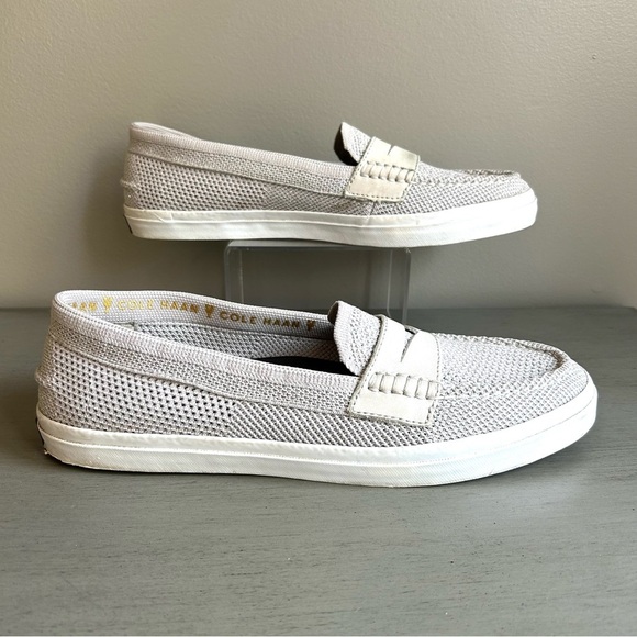 Cole Haan Women Pinch Maine Classic Penny Loafer Gray Silver Flats Sz 11 Preppy - Picture 7 of 16